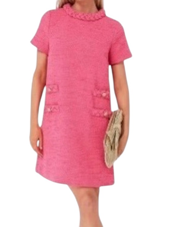 Tuckernuck Dresses & Skirts - Tuckernuck Tweed Jackie Boucle Cap Sleeve Braided High Neck Mini Shift Dress